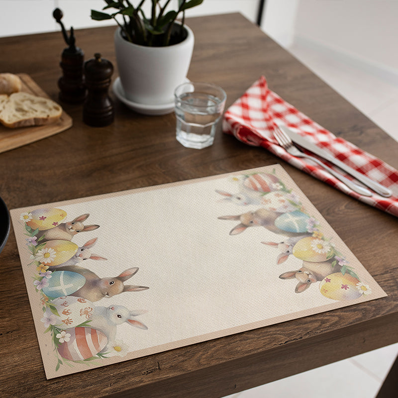 Easter Placemats (Set) Farmhouse Spring Kitchen Decor Linen