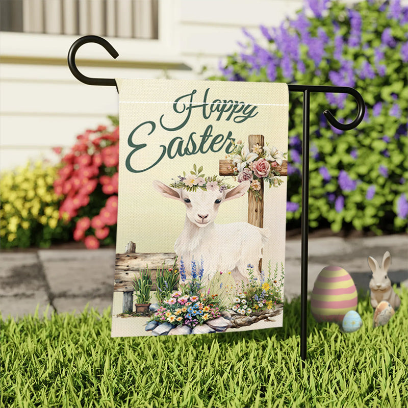 Assorted Colors - Linen Texture Machine Washable Easter Garden Flag