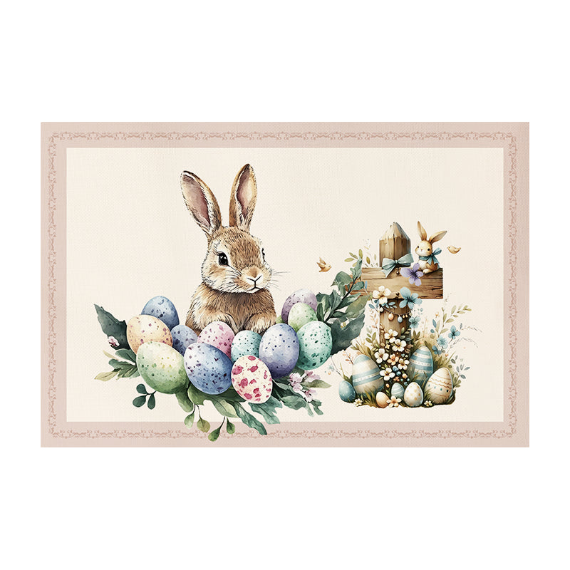 Easter Placemats (Set) Farmhouse Spring Kitchen Decor Linen