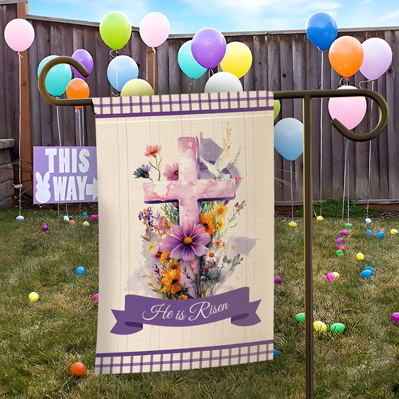 Assorted Colors - Linen Texture Machine Washable Easter Garden Flag