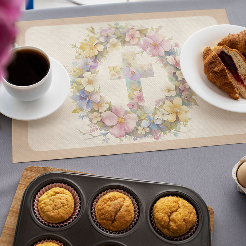Easter Placemats (Set) Farmhouse Spring Kitchen Decor Linen