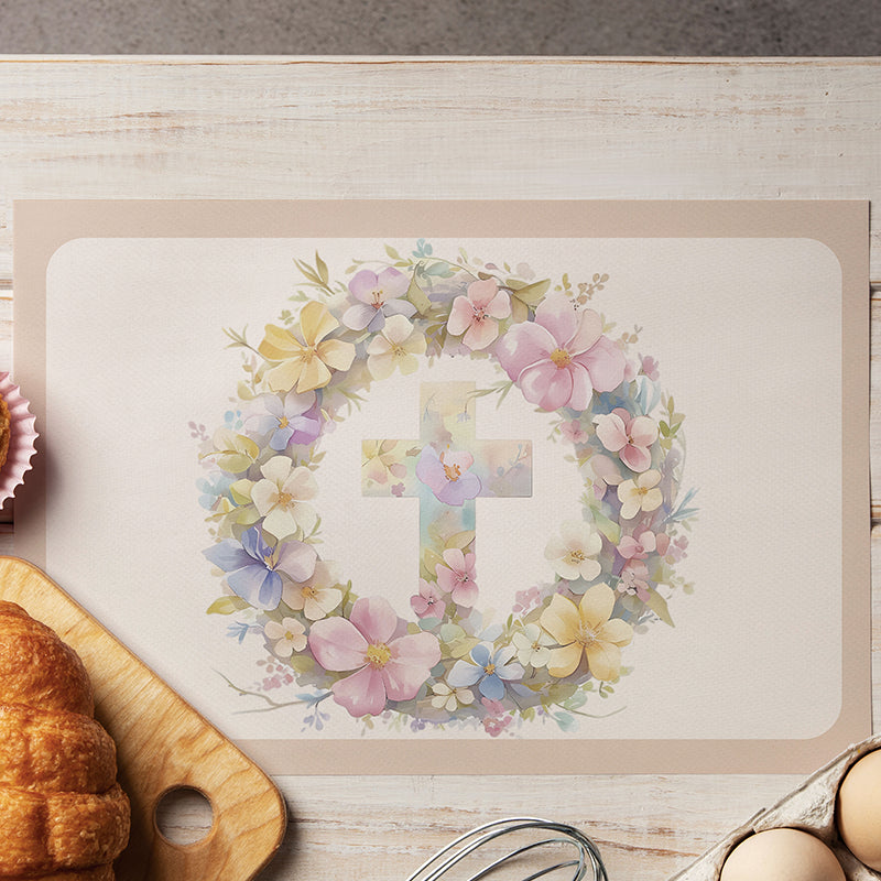 Easter Placemats (Set) Farmhouse Spring Kitchen Decor Linen