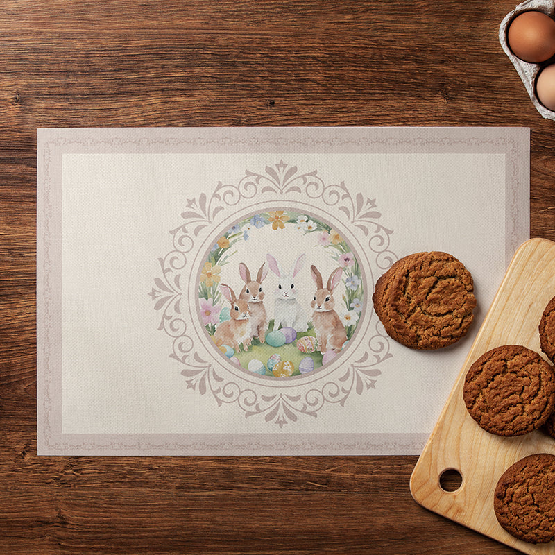 Easter Placemats (Set) Farmhouse Spring Kitchen Decor Linen