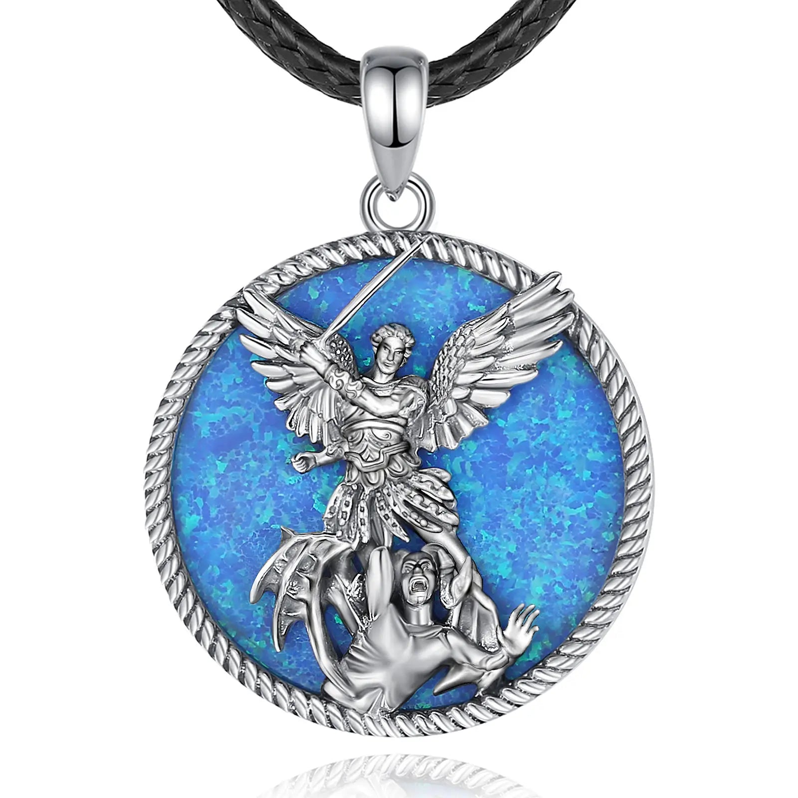 925 Sterling Silver Necklace Saint Michael Archangel