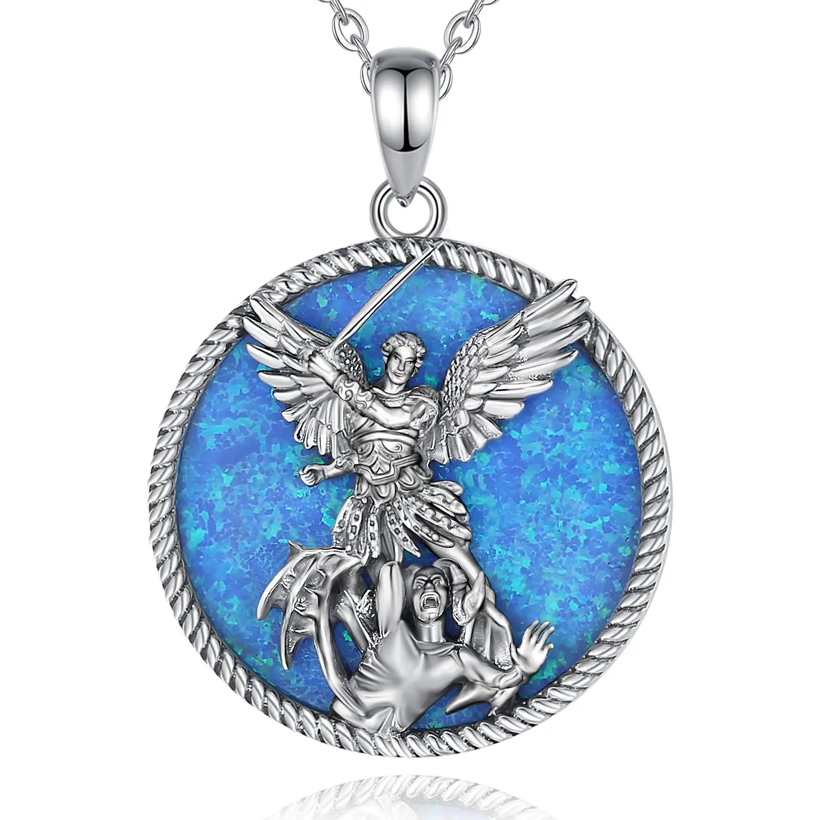 925 Sterling Silver Necklace Saint Michael Archangel