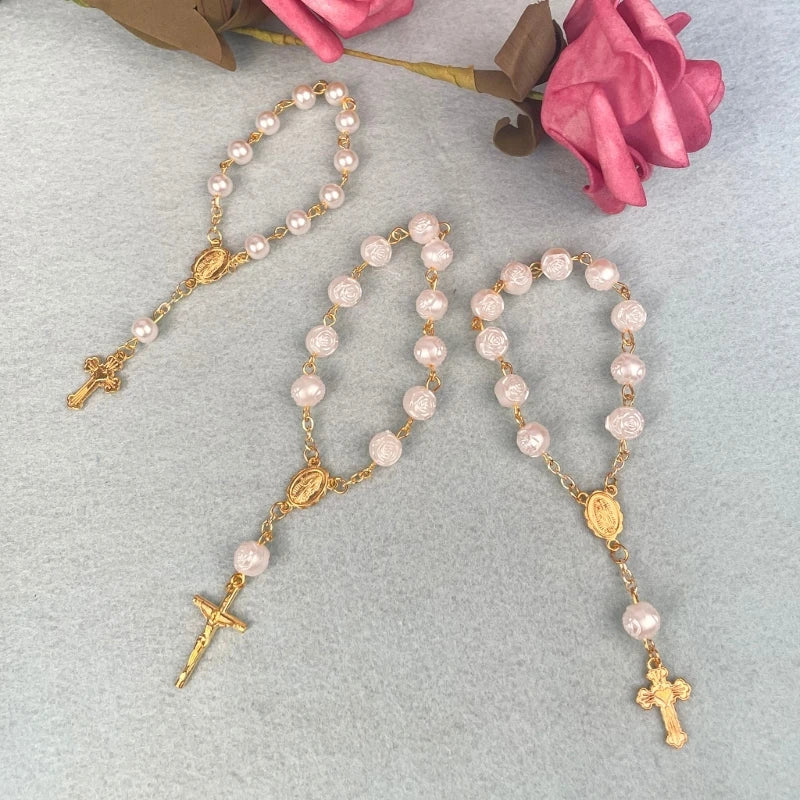 Acrylic Ball Beads Cross Rosary Beads Christening Favor