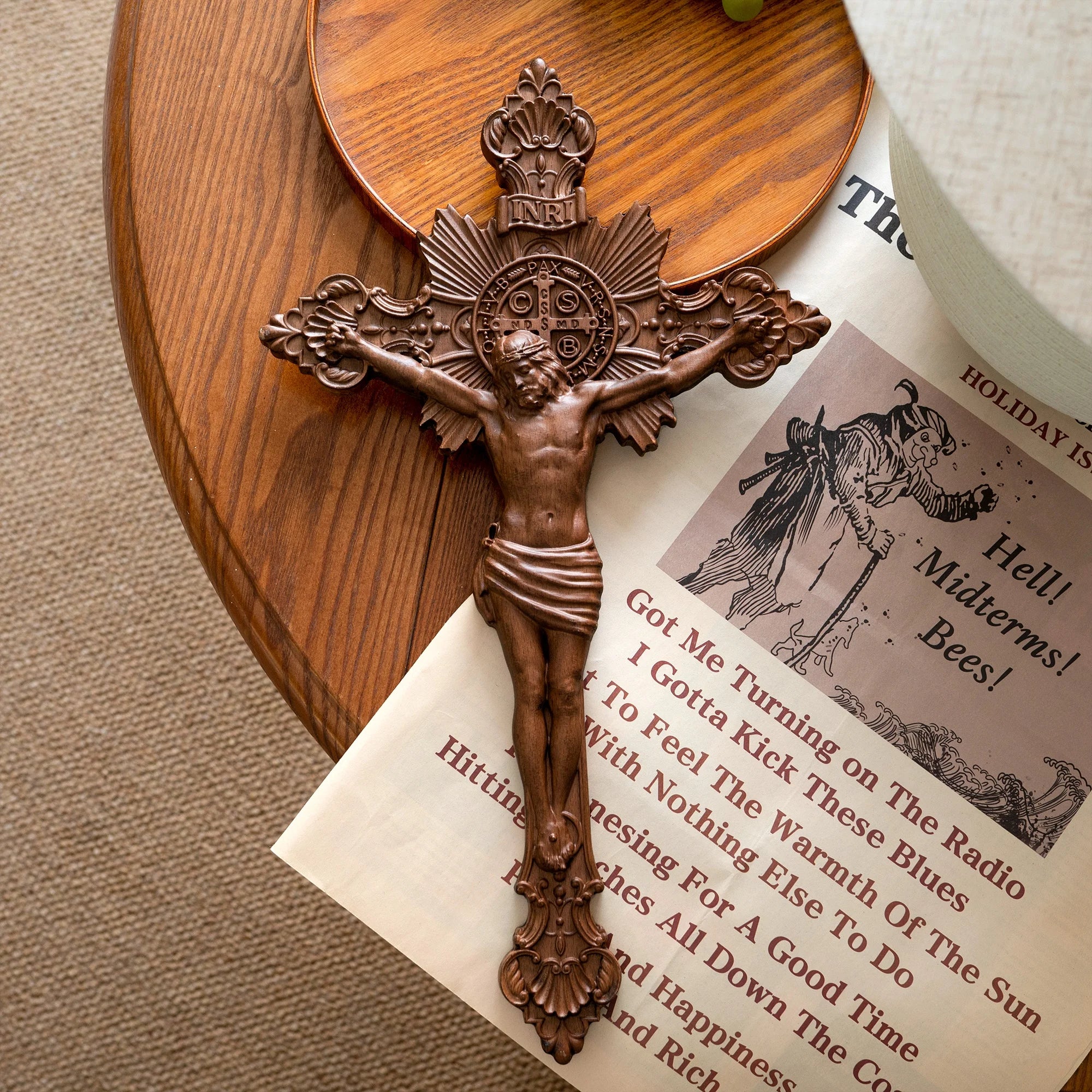 St. Benedict's exorcism Cross Wood Carving