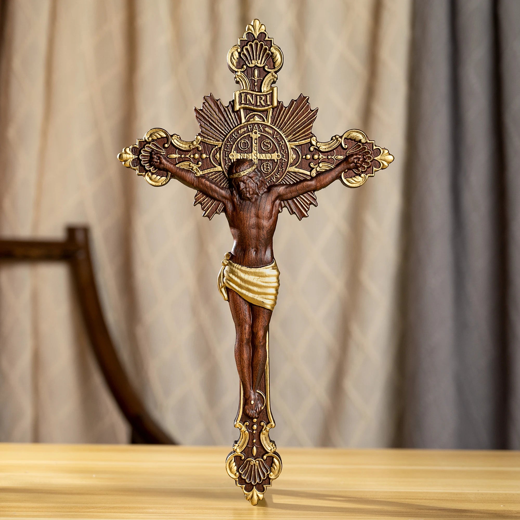 St. Benedict's exorcism Cross Wood Carving