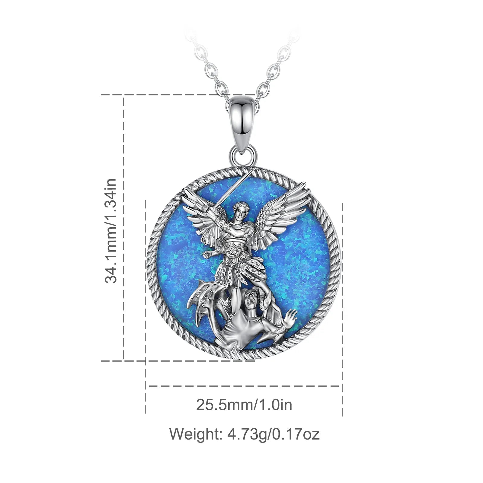 925 Sterling Silver Necklace Saint Michael Archangel