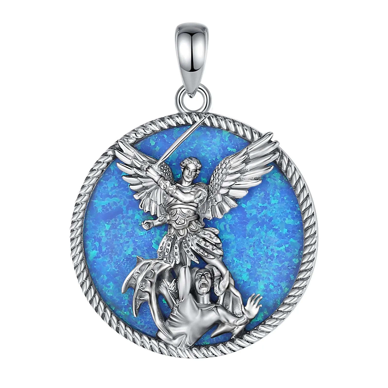 925 Sterling Silver Necklace Saint Michael Archangel