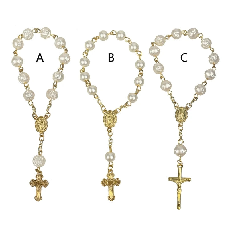 Acrylic Ball Beads Cross Rosary Beads Christening Favor