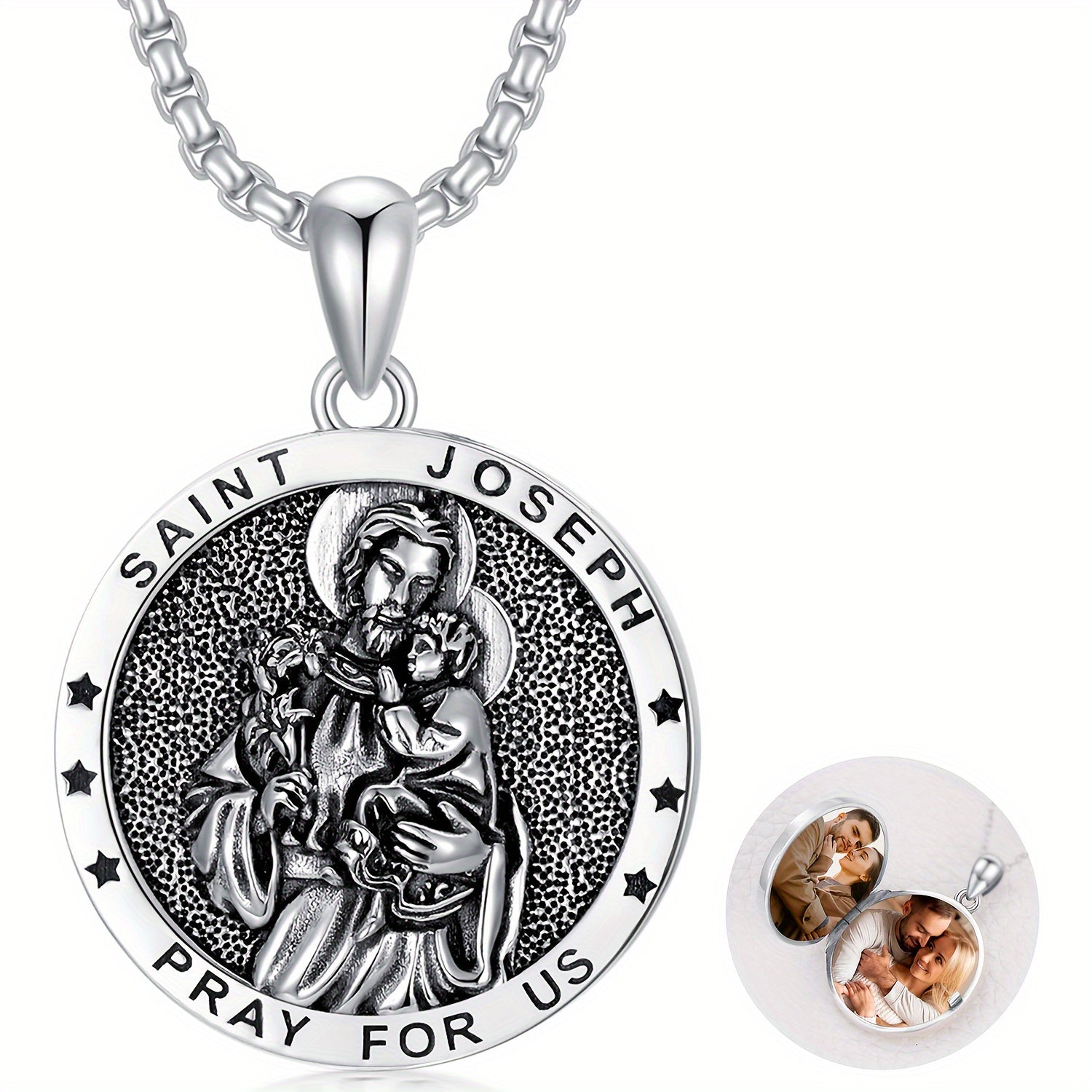 St Joseph Locket Necklace