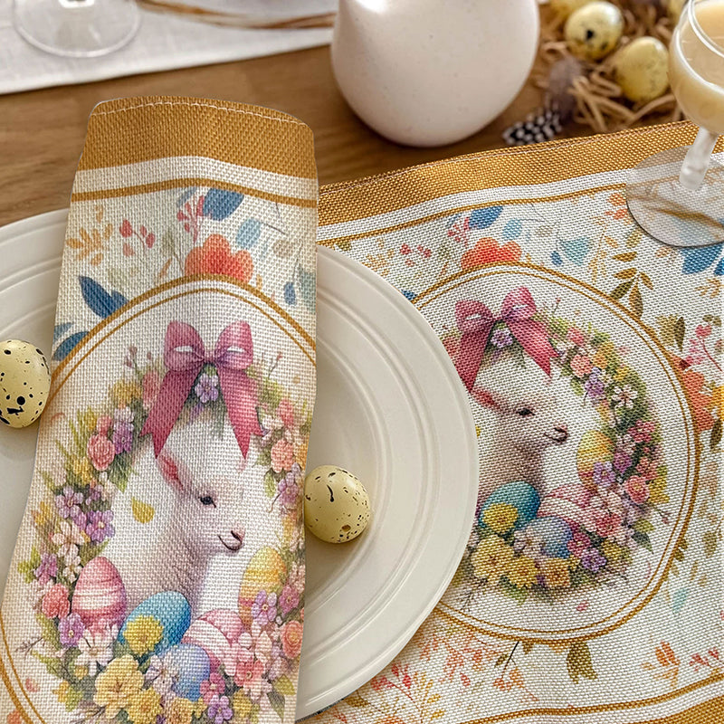 Easter Placemats (Set) Farmhouse Spring Kitchen Decor Linen