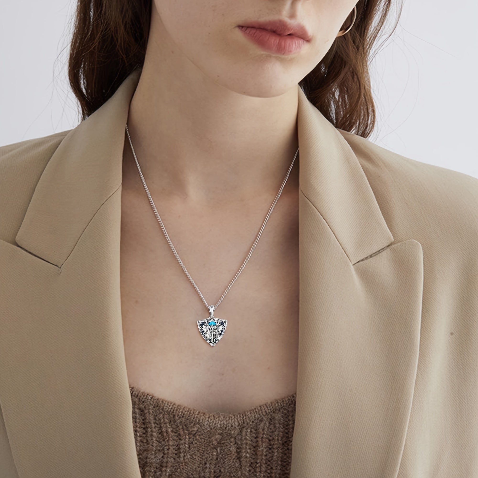 925 Sterling St Michael Pendant Necklace