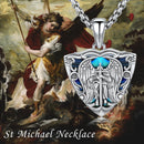 925 Sterling St Michael Pendant Necklace