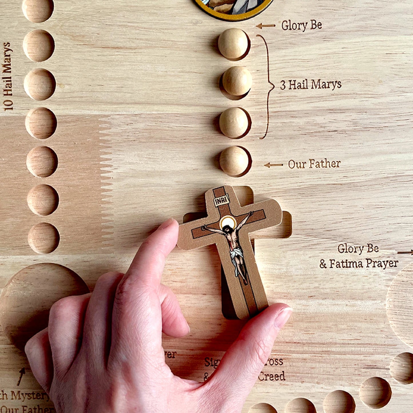 Wooden Rosary Prayer Board