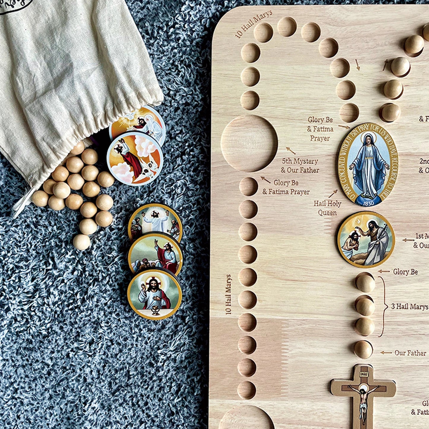 Wooden Rosary Prayer Board