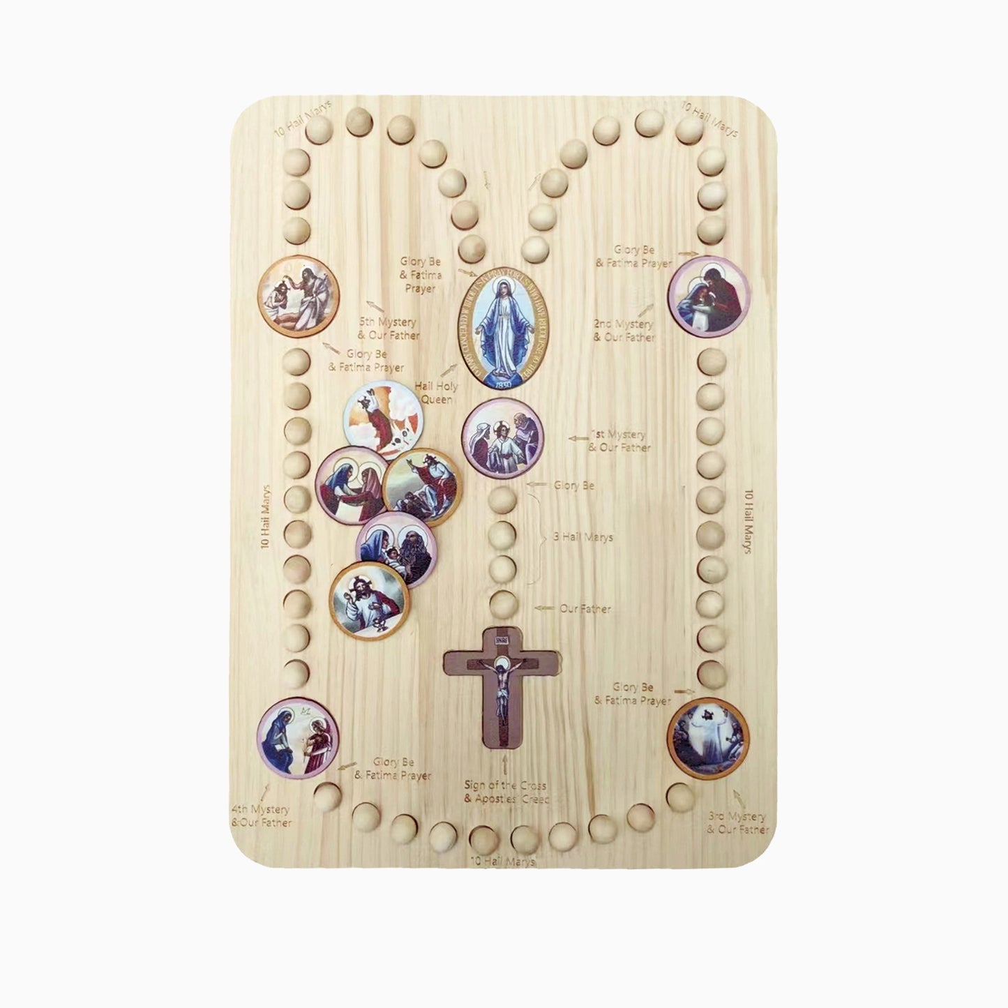 Wooden Rosary Prayer Board