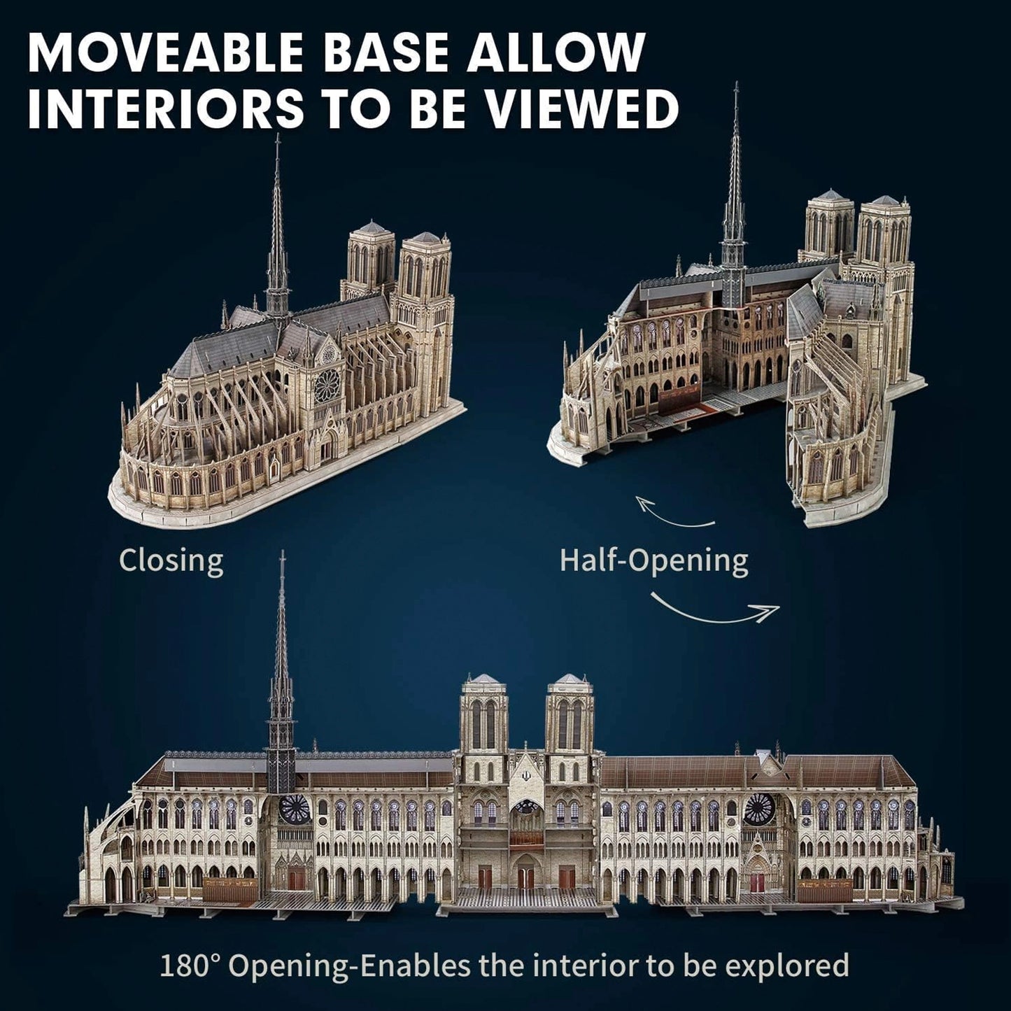 Catedral de Notre Dame en 3D, rompecabezas a escala 1:250