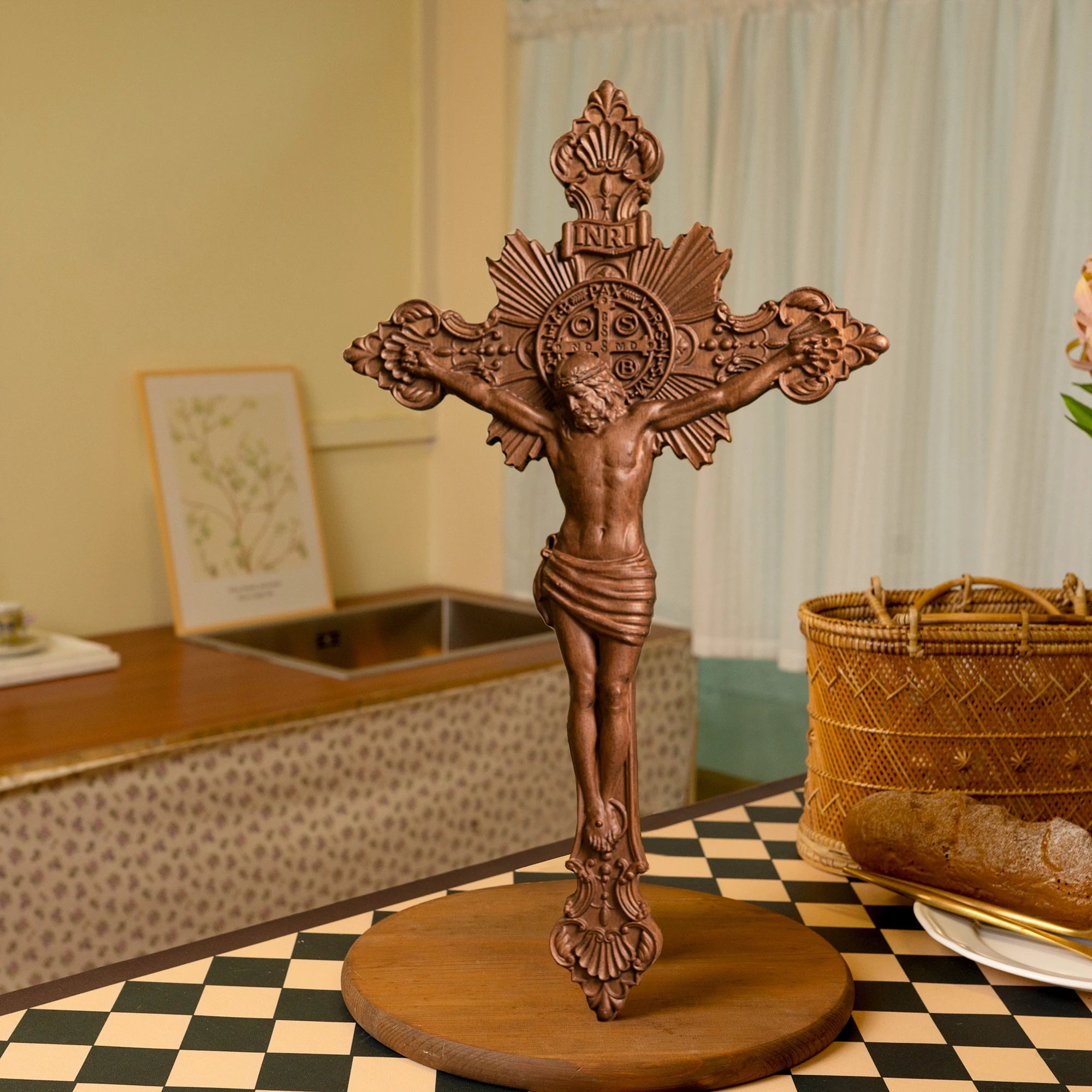 St. Benedict's exorcism Cross Wood Carving