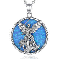 925 Sterling Silver Necklace Saint Michael Archangel