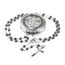 Rosary Necklace Catholic Prayer Beads with box Necklace with Virgin Mary&St. Benedict