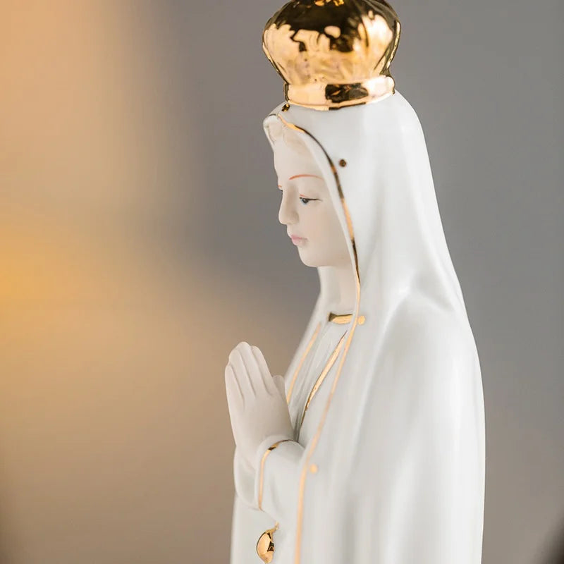 Ceramic Rose Fatima Our Lady Icon of Mary Catholic Church