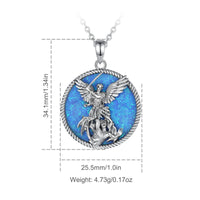 925 Sterling Silver Necklace Saint Michael Archangel