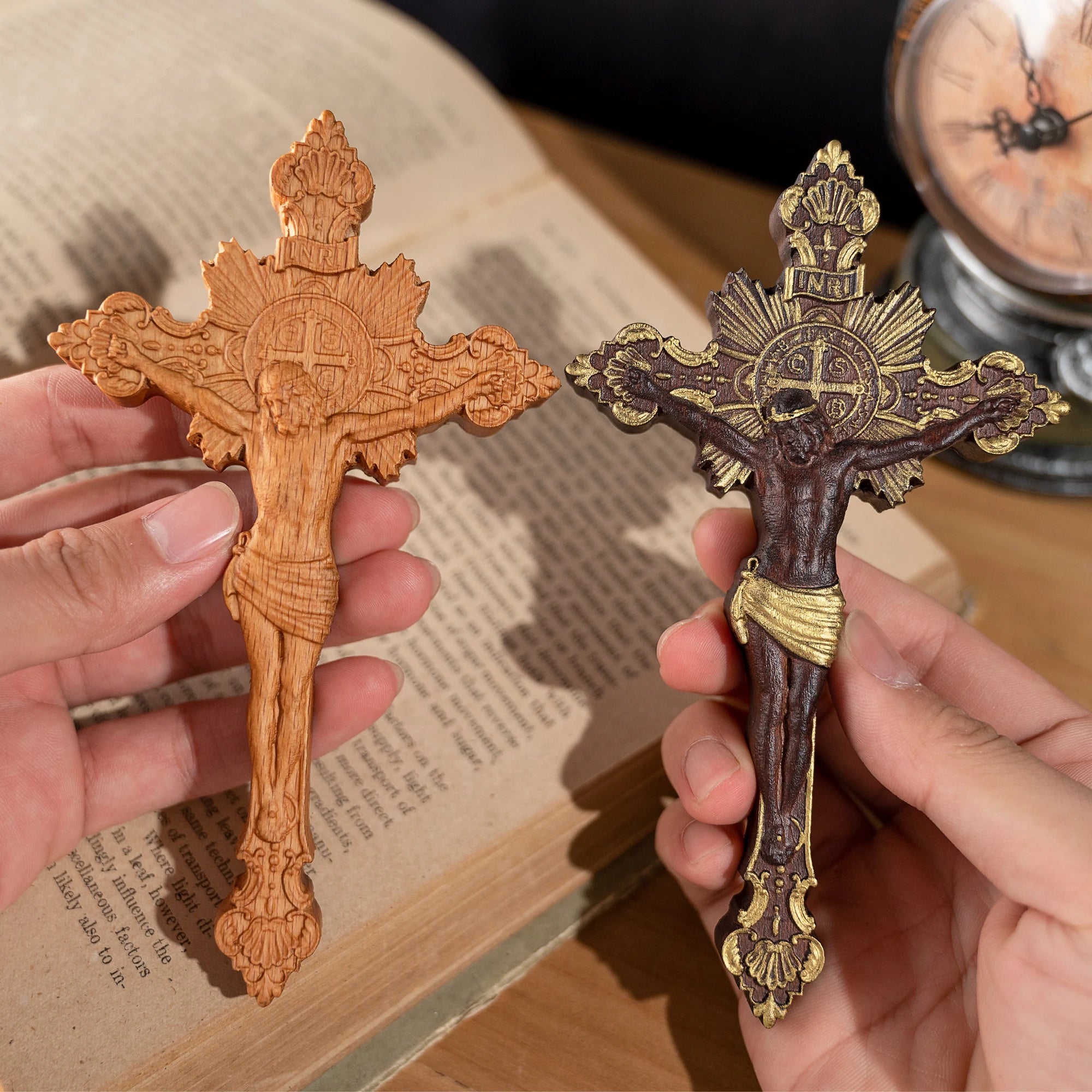 St. Benedict's exorcism Cross Wood Carving