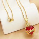 Red Zircon Heart Pendant Cross Choker