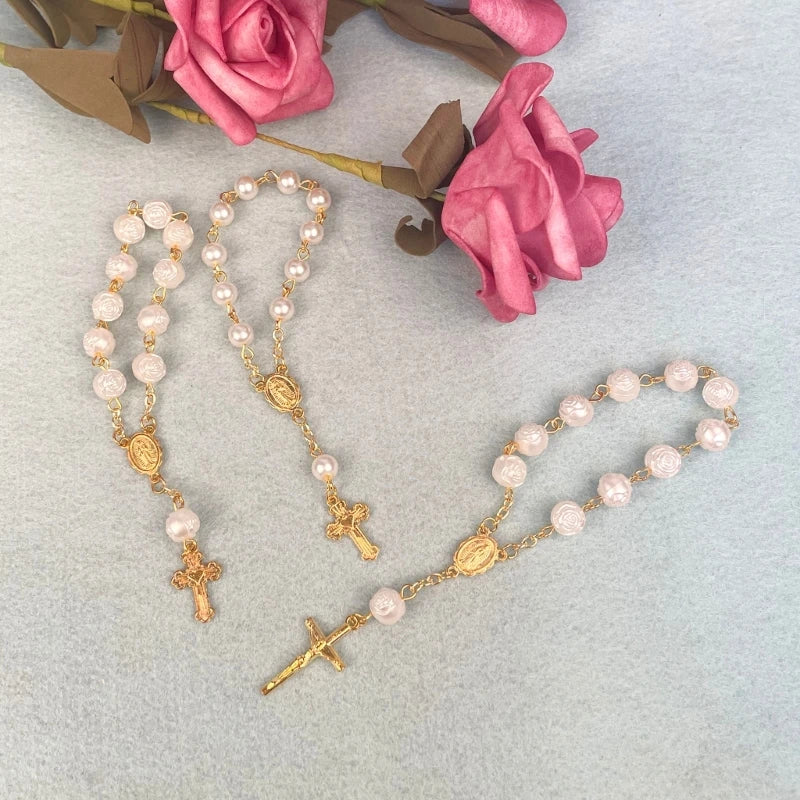 Acrylic Ball Beads Cross Rosary Beads Christening Favor