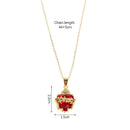 Red Zircon Heart Pendant Cross Choker
