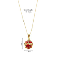Red Zircon Heart Pendant Cross Choker