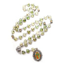 Acrylic Heart Rosary Long Glass Sacred of Mary Pendant Necklace