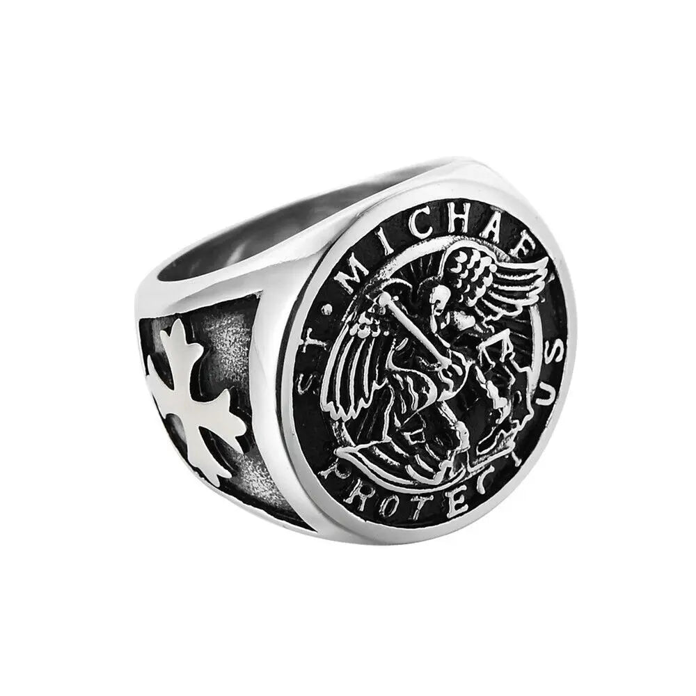 Archangel St Saint Michael Ring Size 7-15