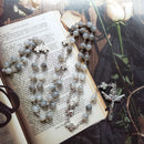 Cross Rosary Necklace Long Pendant Catholic Pray Religious  Jewelry