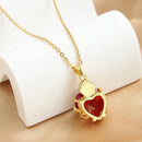 Red Zircon Heart Pendant Cross Choker