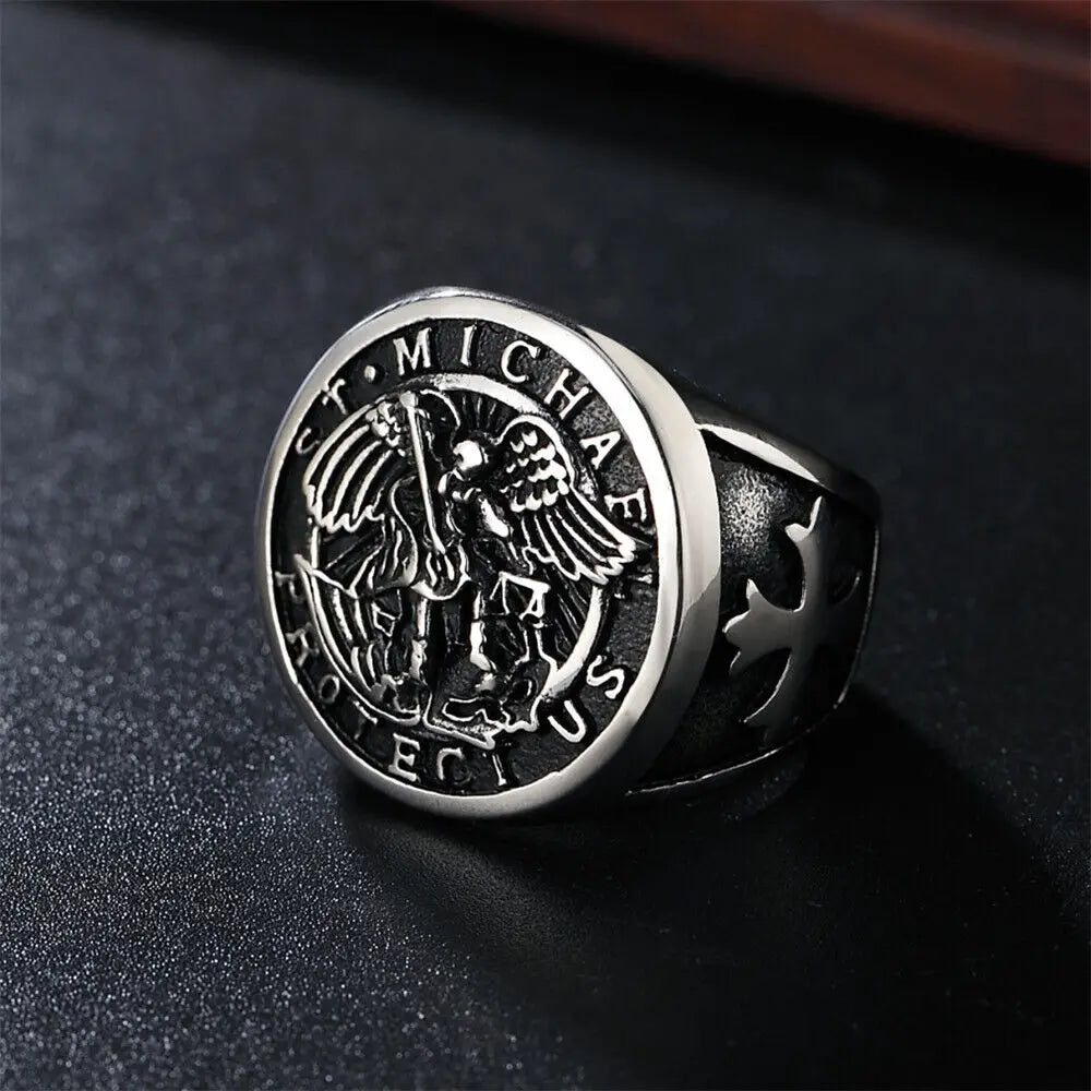 Archangel St Saint Michael Ring Size 7-15