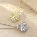 Cubic Zirconia Sacred Heart of Jesus Necklace