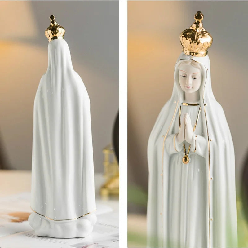 Ceramic Rose Fatima Our Lady Icon of Mary Catholic Church