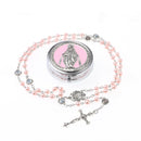Rosary Necklace Catholic Prayer Beads with box Necklace with Virgin Mary&St. Benedict