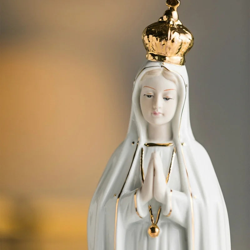 Ceramic Rose Fatima Our Lady Icon of Mary Catholic Church