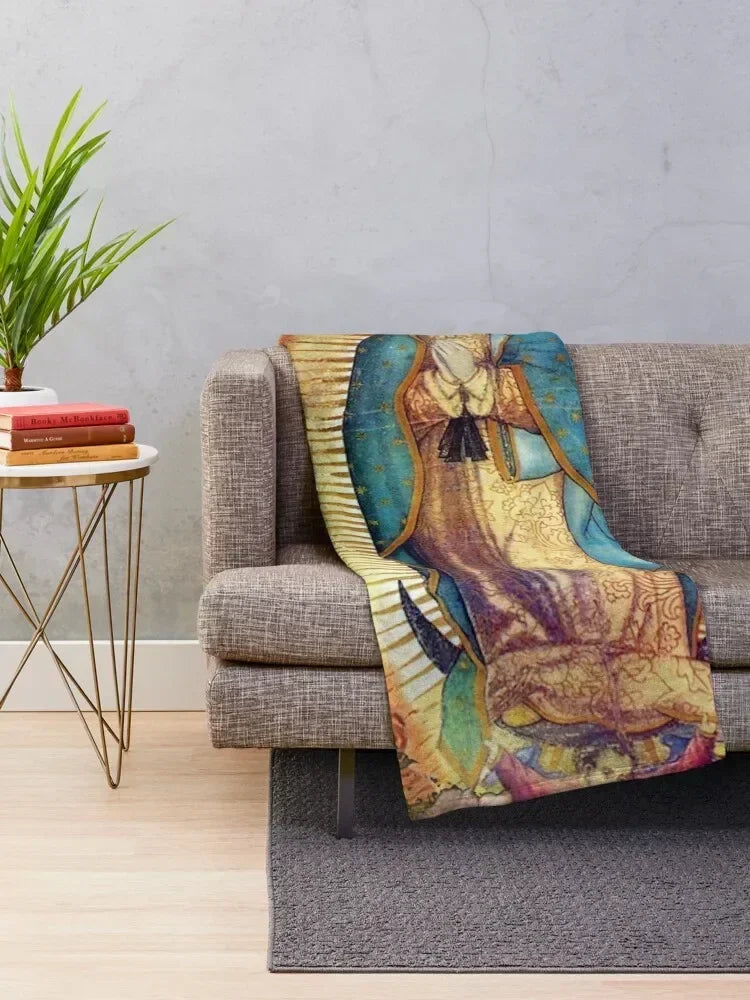 Our Lady of Guadalupe Virgin Mary Throw Blanket