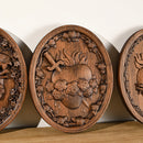Wood Carving Holy Family Three Hearts Wall Decoration
