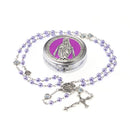 Rosary Necklace Catholic Prayer Beads with box Necklace with Virgin Mary&St. Benedict